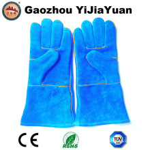 Cuero de vaca azul Split cuero industrial mano seguridad soldadura guantes de trabajo